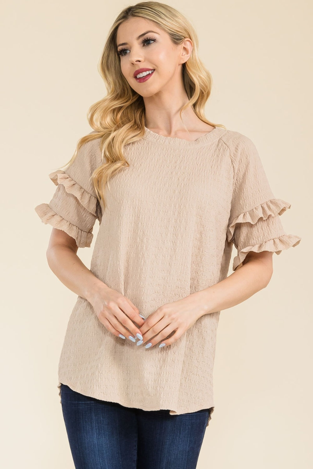 Ruffle Texture Top