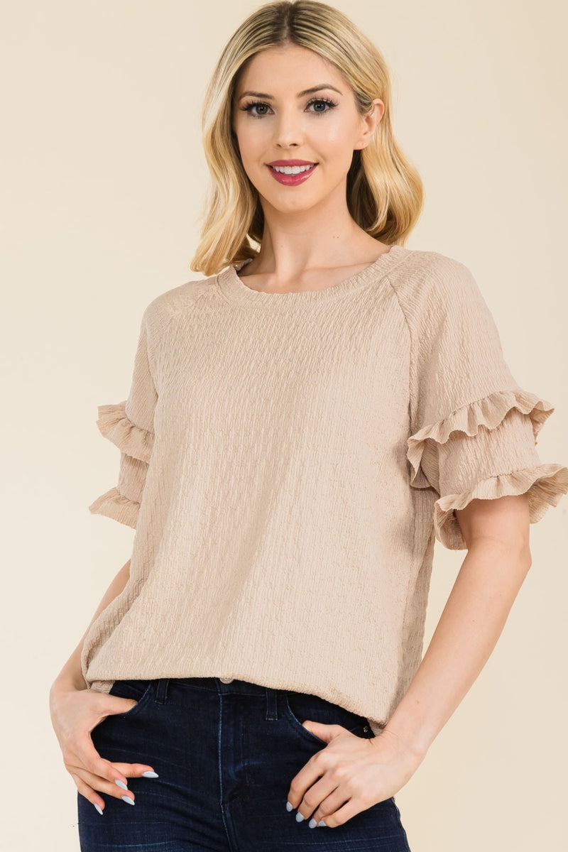 Ruffle Texture Top