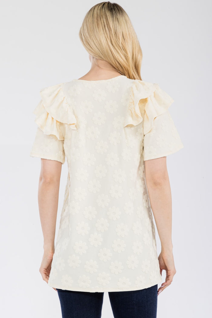 Ruffle Layered Daisy Floral Top