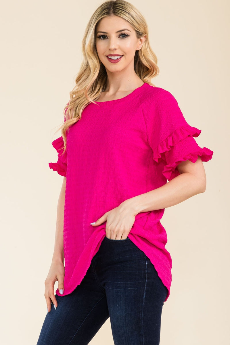 Ruffle Texture Top