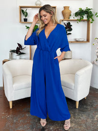 Half Sleeve Wide Leg Jumpsuit