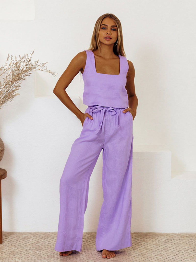 Sleeveless Top and Pants Set