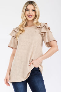 Ruffle Layered Texture Top