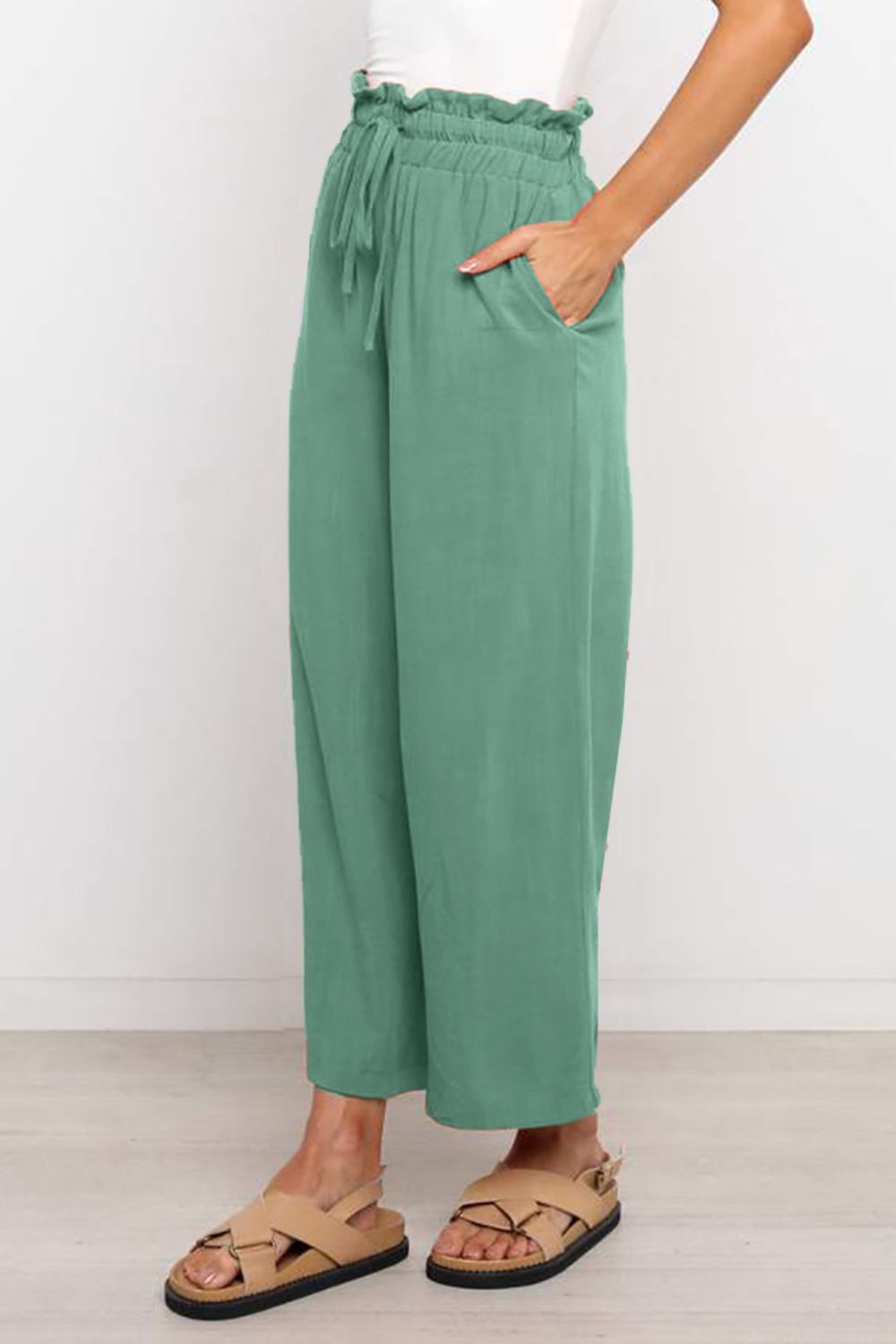 Drawstring Wide Leg Pants