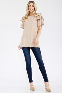 Ruffle Layered Texture Top