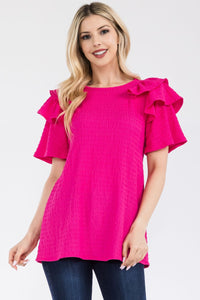 Ruffle Layered Texture Top