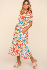 Tropical Floral Tiered Dress