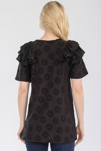 Ruffle Layered Daisy Floral Top