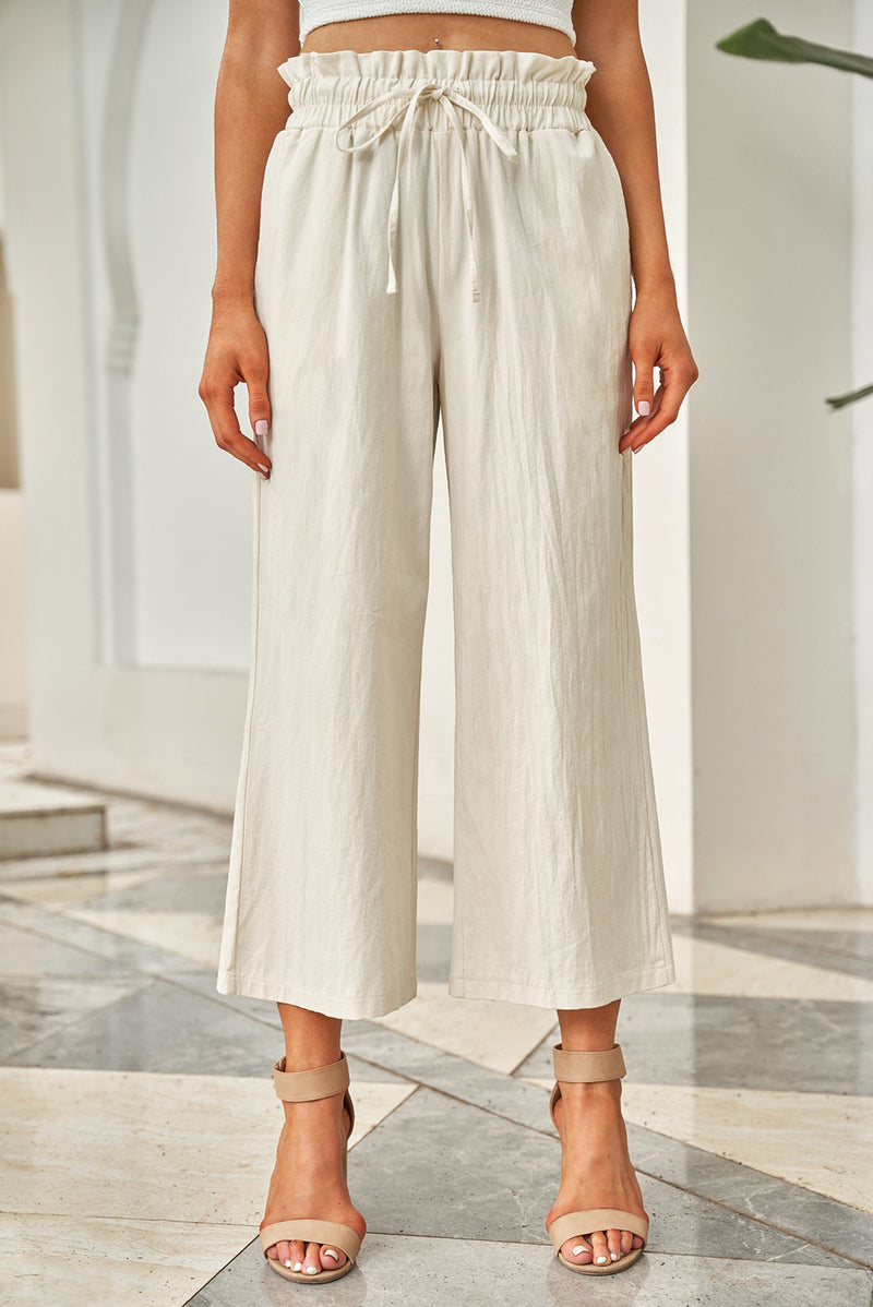 Drawstring Wide Leg Pants