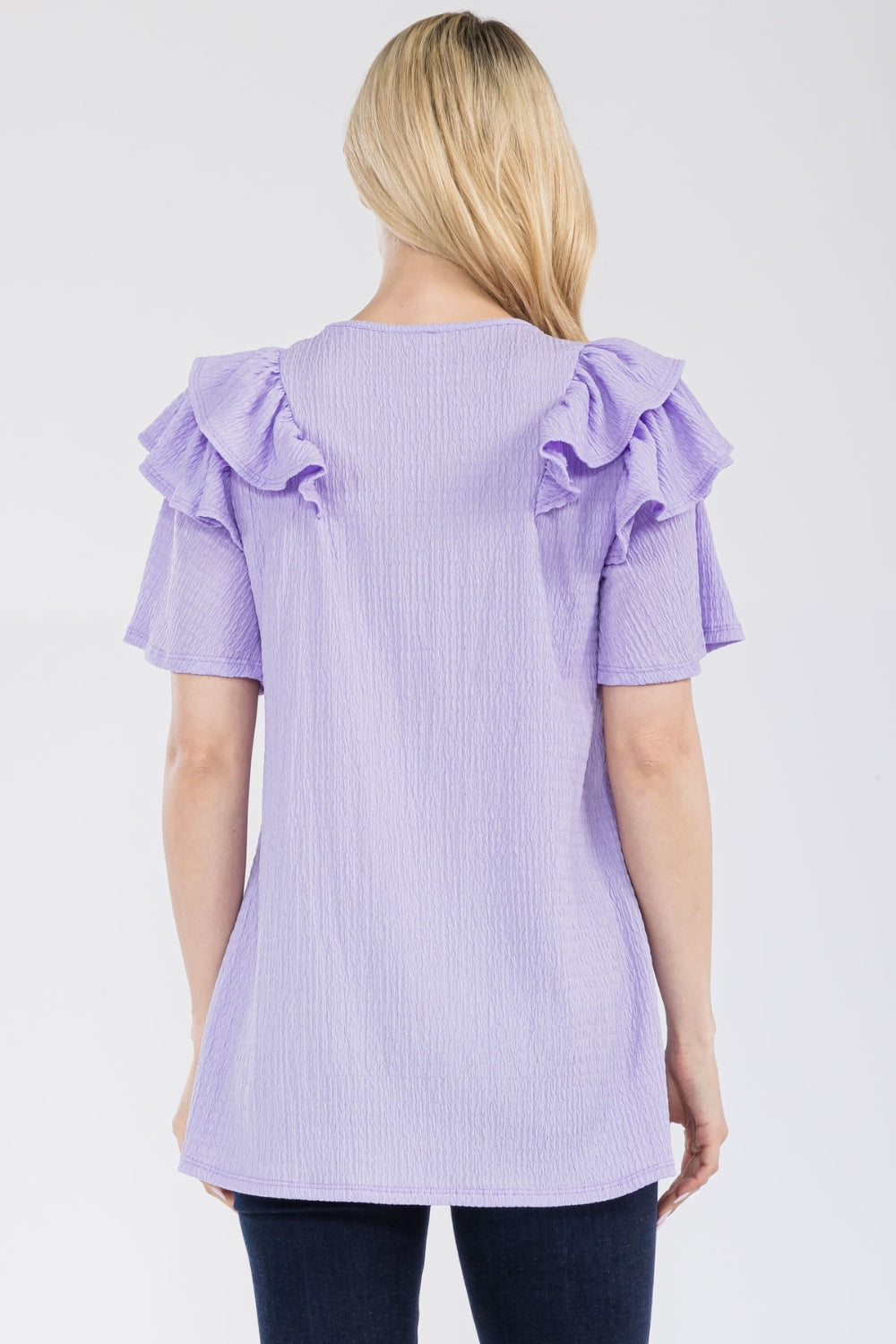 Ruffle Layered Texture Top