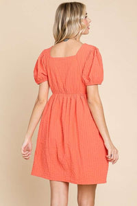 Textured Short Sleeve Dress