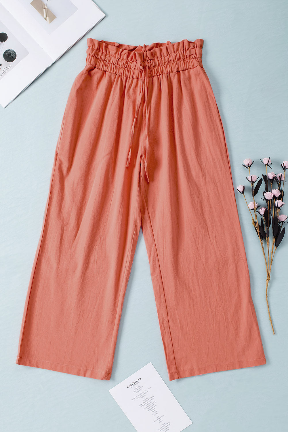 Drawstring Wide Leg Pants