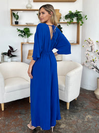 Half Sleeve Wide Leg Jumpsuit