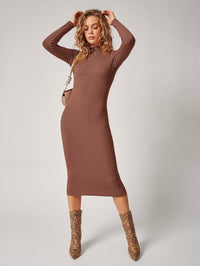 Basic Cute Knit Mock Dress