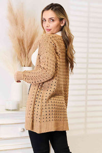 Ribbed Open Front Cardigan