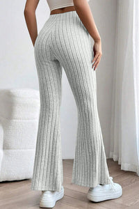 High Waist Ribbed Flare Pants