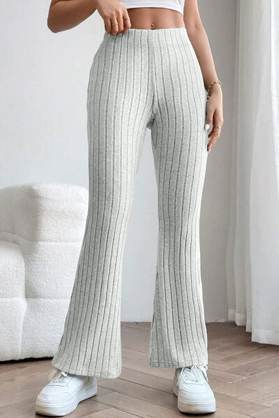 High Waist Ribbed Flare Pants