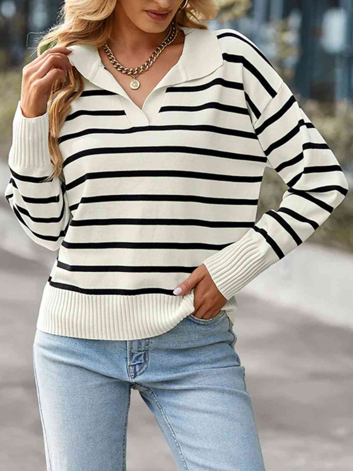 Striped Knit Top