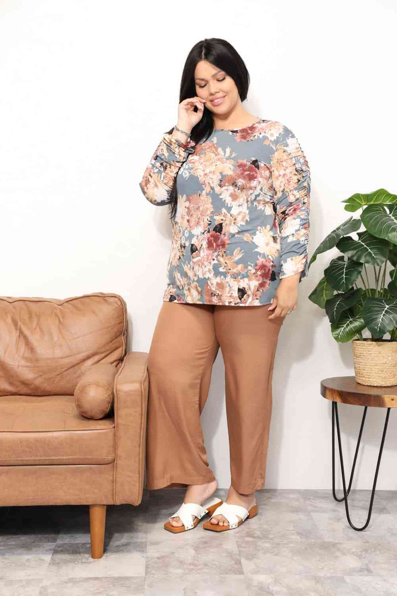 Flower Print Long Sleeve Top