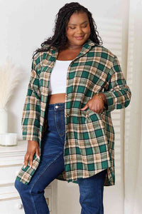 Green Plaid Long Sleeve Shirt