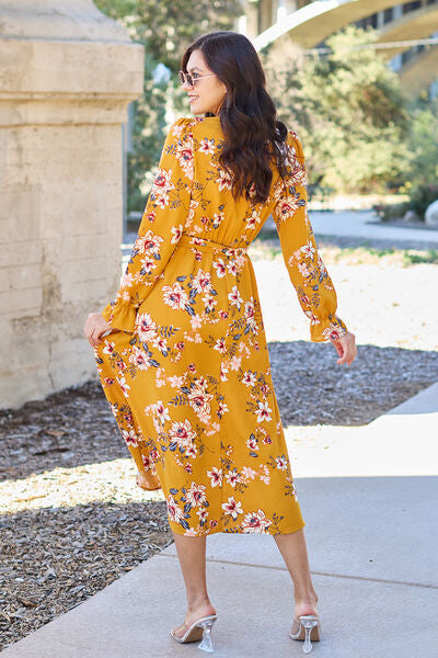 Floral Tie Back Sleeve Dress