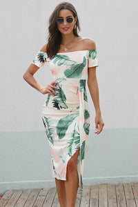 Off-Shoulder Split Dress