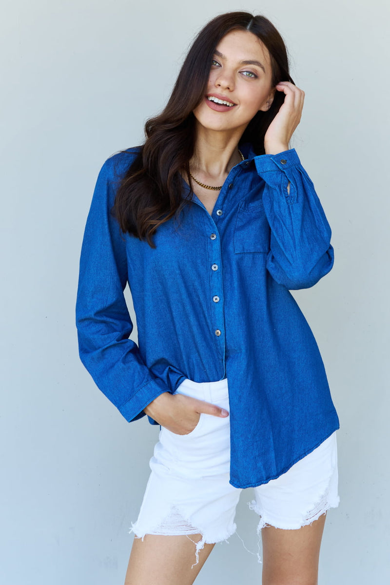 Jean Denim Shirt Top