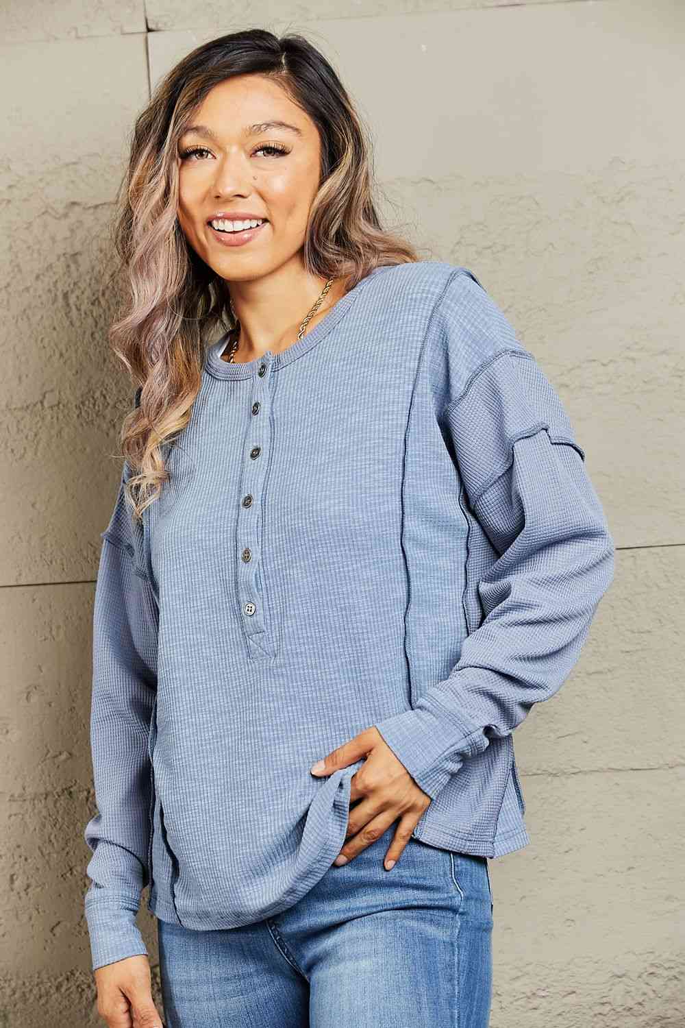 Oversized Misty Blue Top