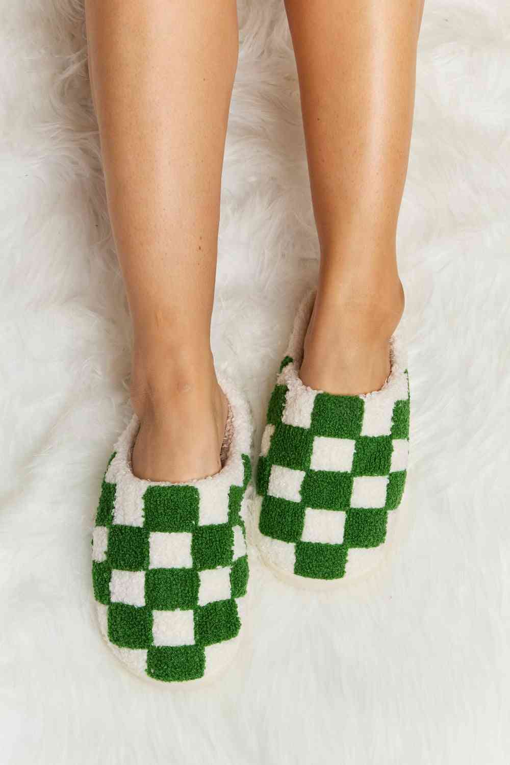 Checkered Print Slippers