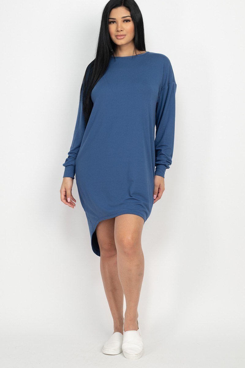 Comfortable & Cute High Low Dress (Blue)