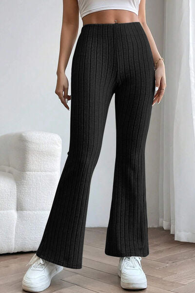 High Waist Ribbed Flare Pants