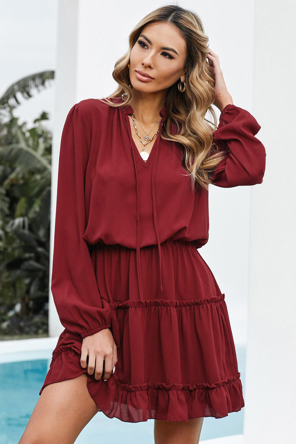 Puff Sleeve Mini Dress