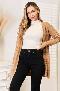 Ribbed Open Front Cardigan