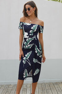 Off-Shoulder Split Dress