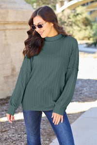 Basic Mock Neck Knit Top