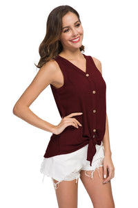 Buttoned V-Neck Tank