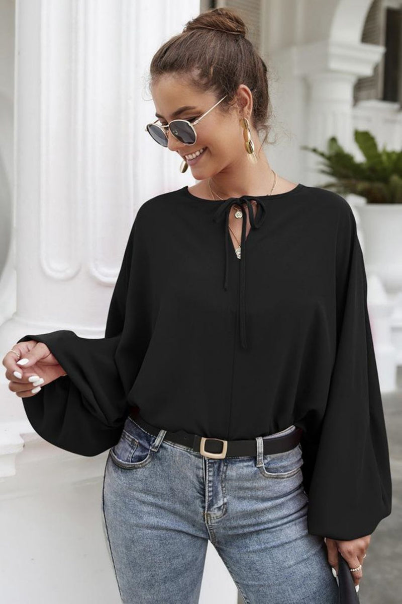 Tie Neck Sleeve Blouse