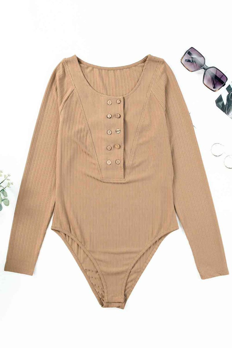 Tan Long Sleeve Bodysuit