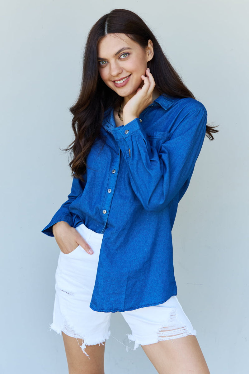 Jean Denim Shirt Top