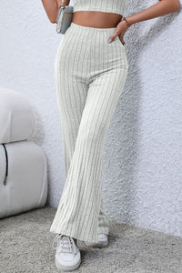 High Waist Ribbed Flare Pants