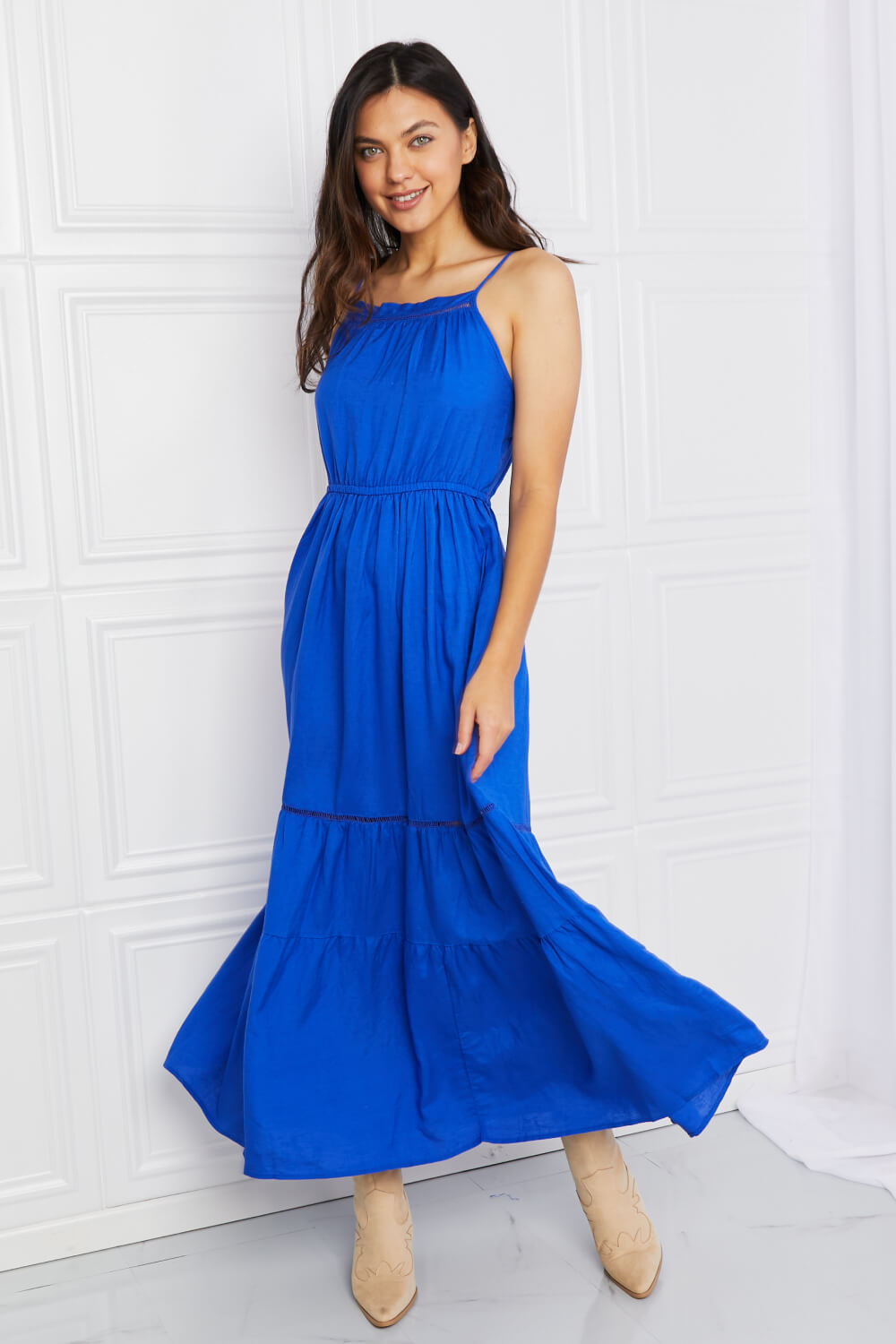 Spaghetti Strap Tiered Maxi Dress