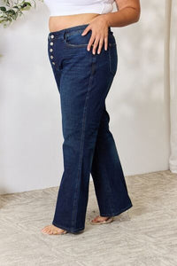 Button-Fly Straight Jeans