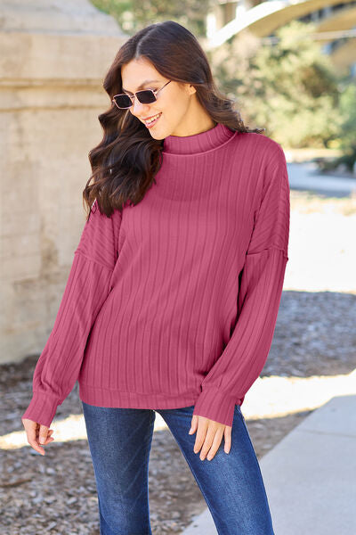 Basic Mock Neck Knit Top