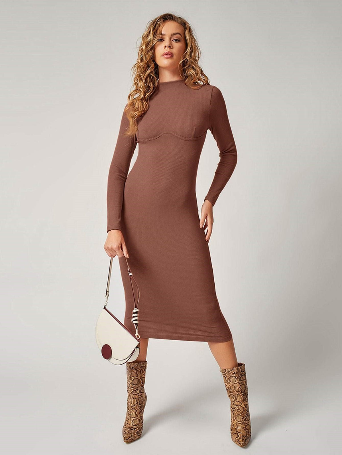 Basic Cute Knit Mock Dress