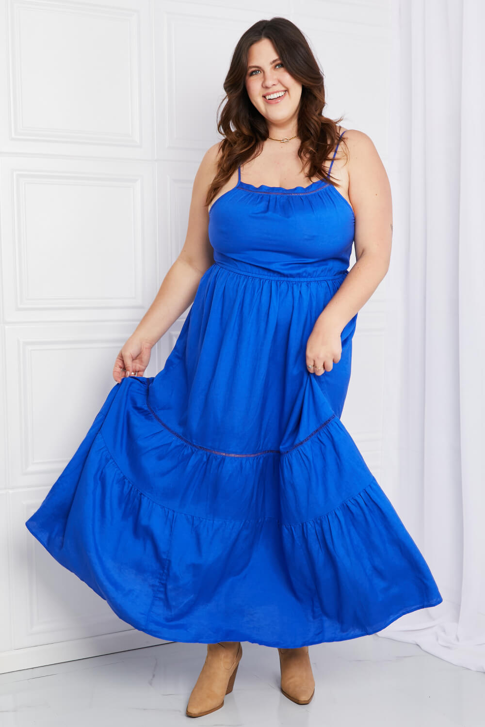 Spaghetti Strap Tiered Maxi Dress