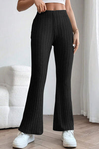 High Waist Ribbed Flare Pants