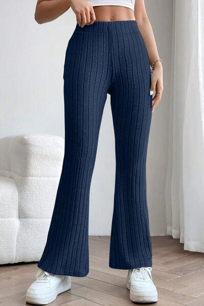 High Waist Ribbed Flare Pants