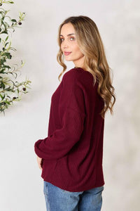 V-Neck Long Sleeve Blouse