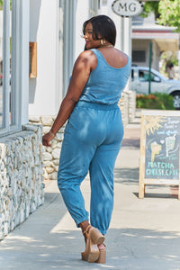 Acid Wash Casual Jumpsuit