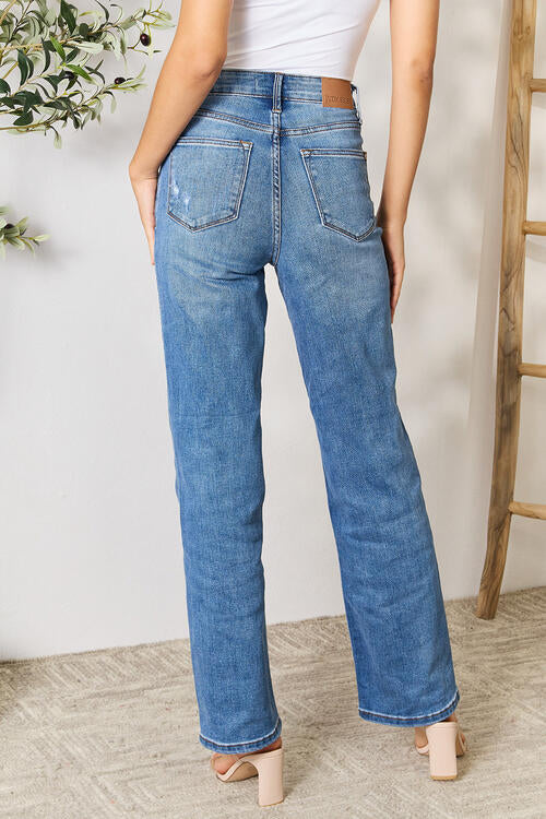 High Waist Distressed Jeans
